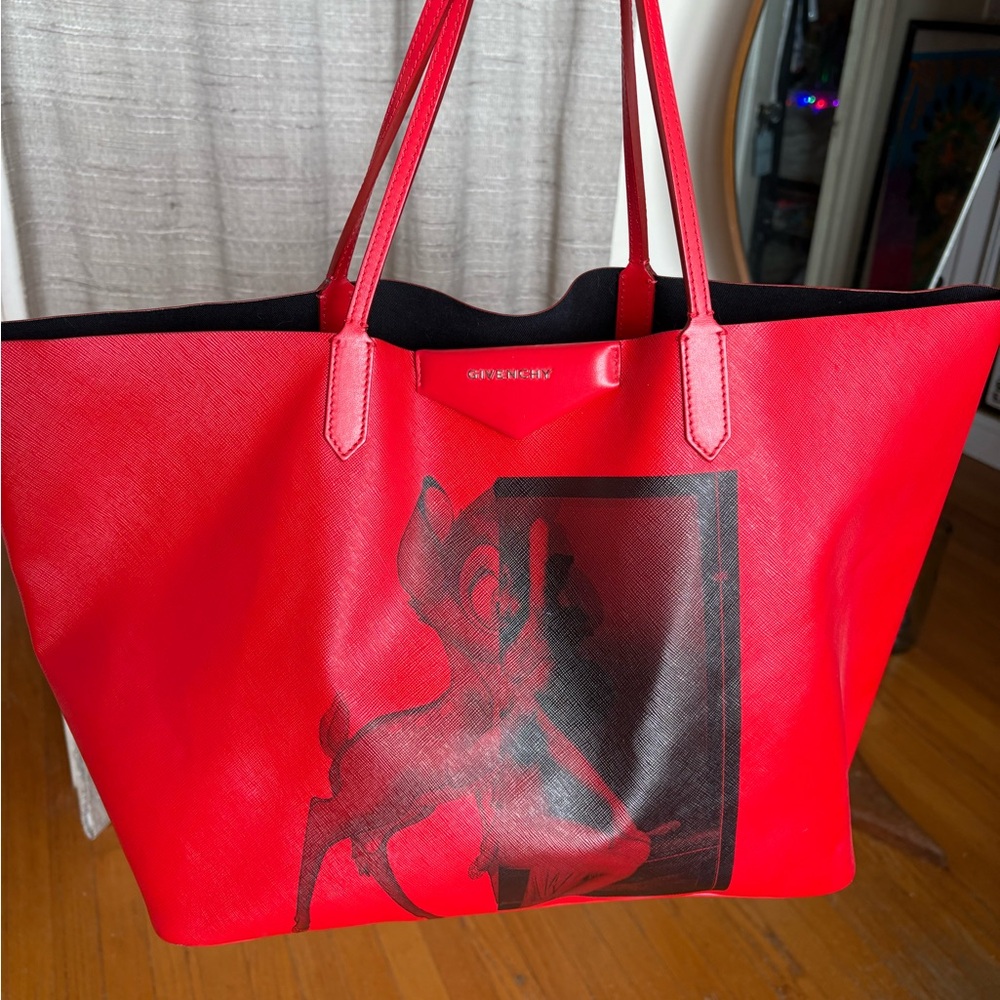 Givenchy Red and Black Graphic Tote Bag